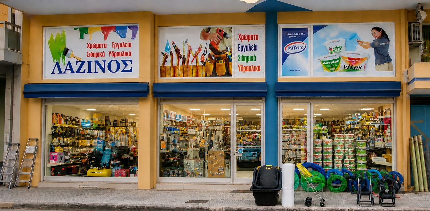 Εξωτερική όψη του καταστήματος ΛΑΖΙΝΟΣ στην Καρδίτσα